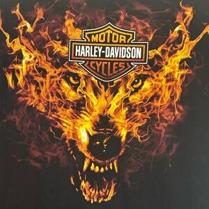 Harley-Davidson Vintage Flaming Wolf Tee from Denton County, Texas dealership